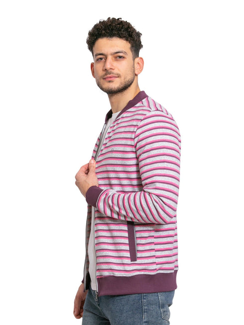 Striped Bergandy Sweater - Khotwh